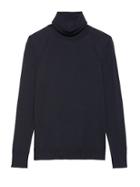 Banana Republic Womens Petite Machine-washable Merino Turtleneck Sweater Navy Size S