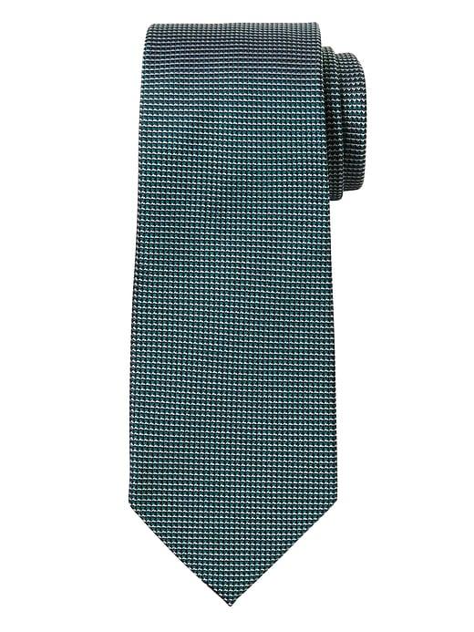 Banana Republic Mens Micro Geo Silk Nanotex Tie Emerald Green Size One Size