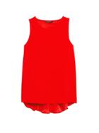 Banana Republic Womens Ruffle Cross-back Top Vamp Red Size Xs