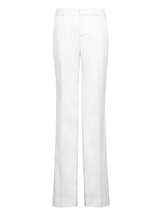 Banana Republic Womens Logan Trouser-fit Stretch Linen-cotton Pant White Size 12
