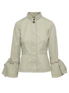 Banana Republic Womens Petite Bow-sleeve Utility Jacket Cardon Green Size Xs