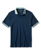 Banana Republic Mens Stripe Trim Cotton Polo Size L Tall - Navy Star