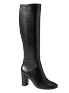 Banana Republic Womens Tall Block-heel Boot Black Leather Size 6