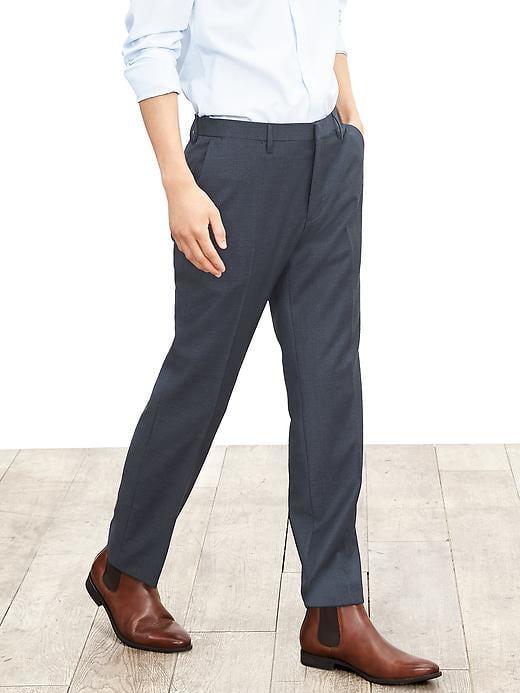 Banana Republic Mens Modern Slim Blue Wool Dress Pant Blue Size 30w