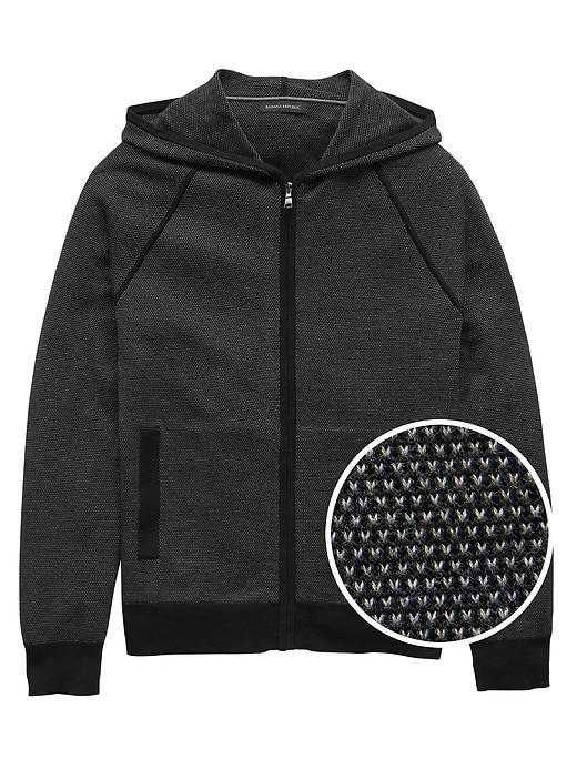 Banana Republic Mens Supima Cotton Birdseye Full-zip Sweater Hoodie Black Size S