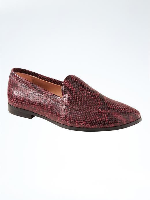 Banana Republic Demi Loafer - Burgundy Snake Effect Leather
