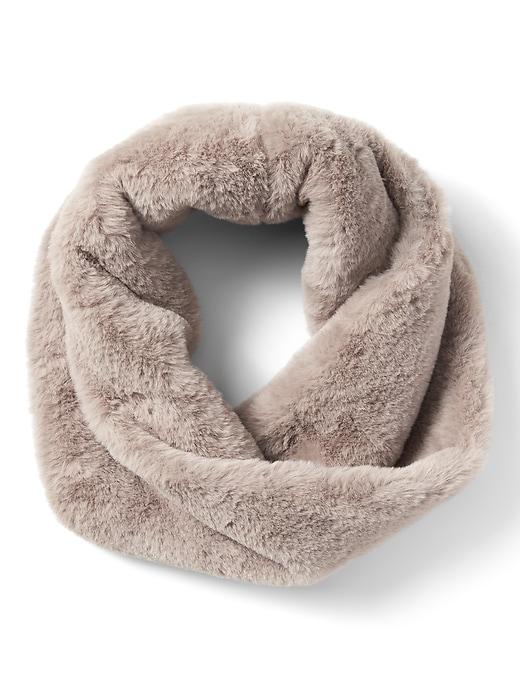 Banana Republic Womens Twisted Faux Fur Snood Scarf Light Gray Size One Size