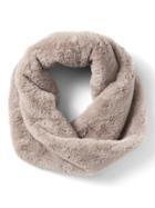 Banana Republic Womens Twisted Faux Fur Snood Scarf Light Gray Size One Size