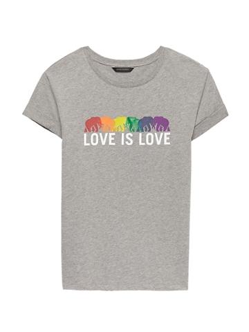 Banana Republic Womens Pride 2018 Love Is Love Roll-cuff Crew (women';s Sizes) Heather Gray Size Xl