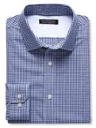 Banana Republic Mens Tailored Slim Fit Non Iron Blue Micro Gingham Shirt Size Xxl Tall - Aerospace Blue