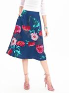 Banana Republic Womens Gerber Daisy Midi Skirt Size 0 Petite - Ultra Pink