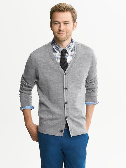 Banana Republic Textured Cardigan - Gray Heather