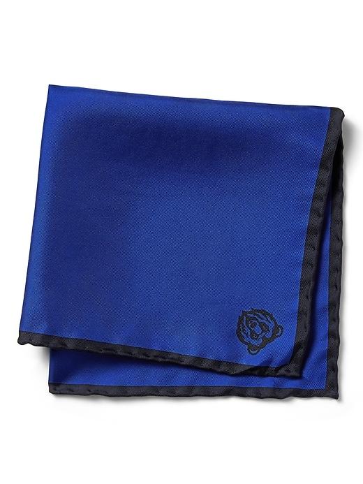 Banana Republic Mens Bear Silk Pocket Square Seascape Blue Size One Size