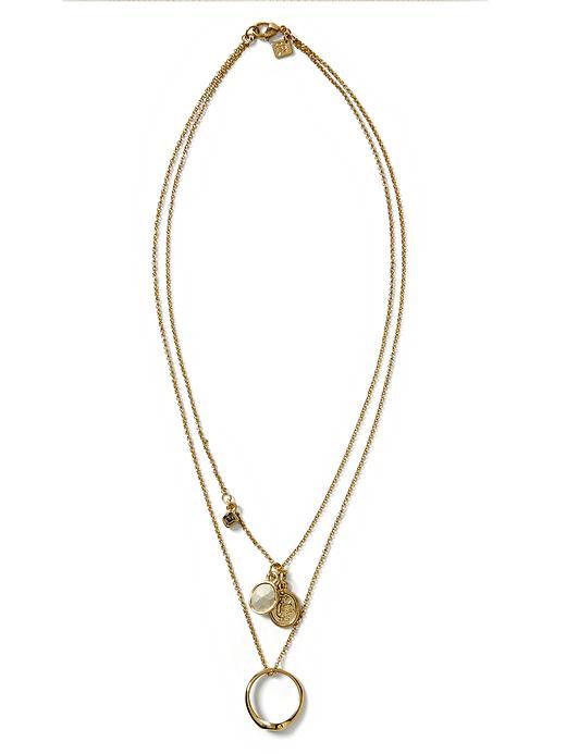 Banana Republic Layered Signet Necklace Size One Size - Gold