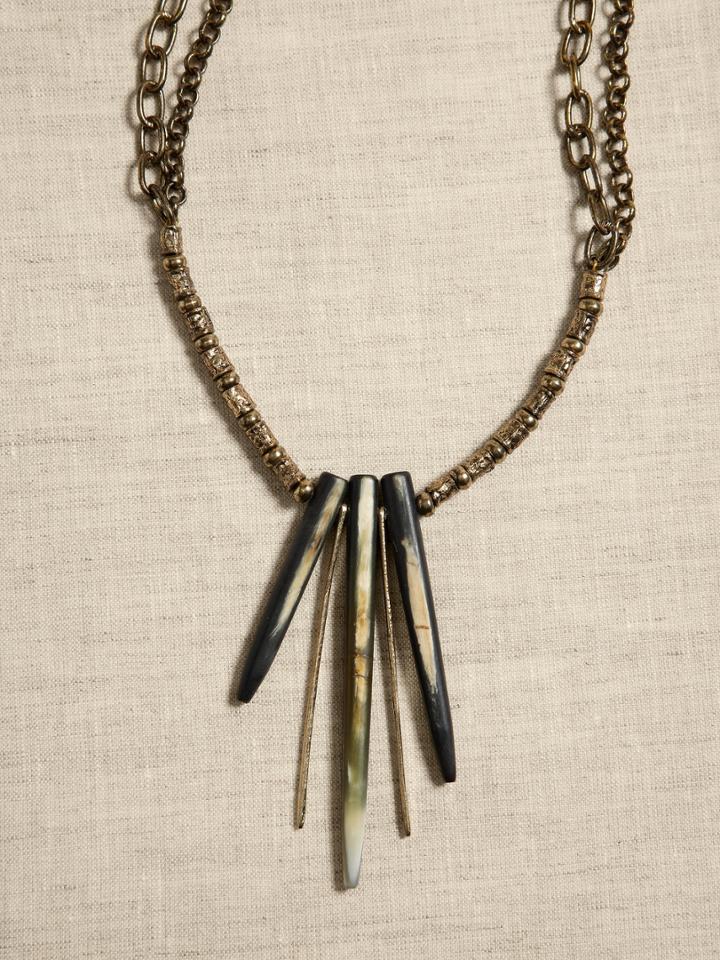 Horn & Brass Quill Necklace | Aureus + Argent