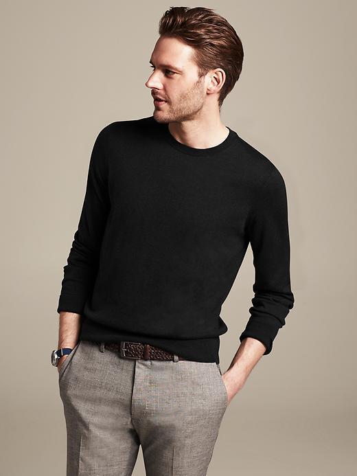 Banana Republic Silk/cotton/cashmere Crew - Black