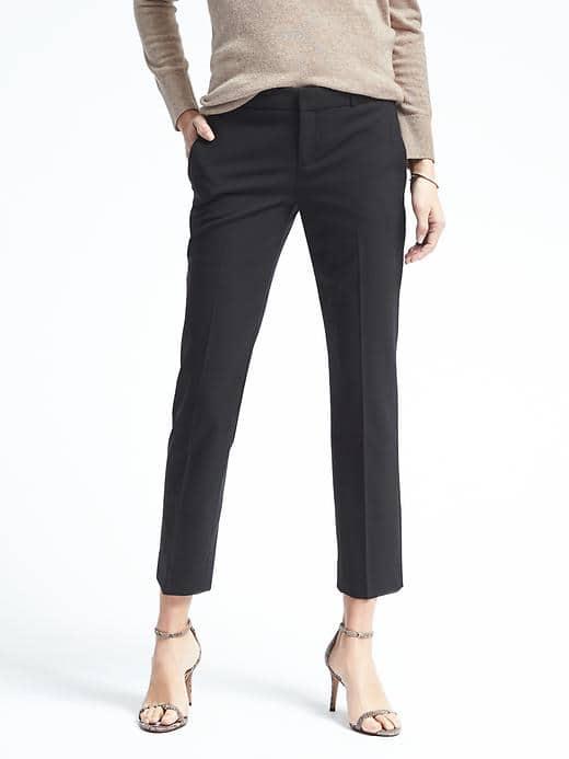 Banana Republic Womens Avery Fit Lightweight Wool Pant - Black