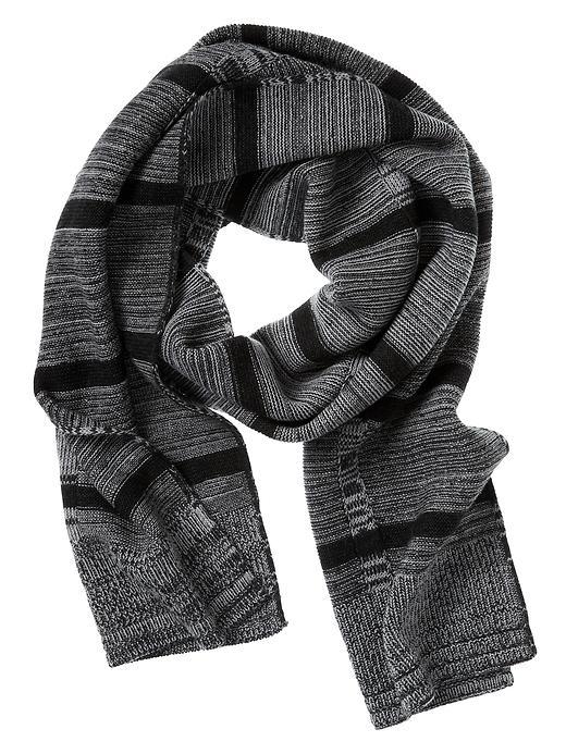 Banana Republic Mens Extra Fine Merino Wool Stripe Scarf Size One Size - Coal