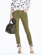Banana Republic Sloan Fit Garment Dyed Slim Ankle Pant Size 0 Petite - Olive Fall