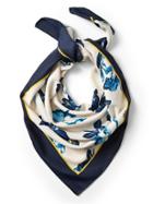Banana Republic Womens Anneke Floral Large Square Scarf White Size One Size