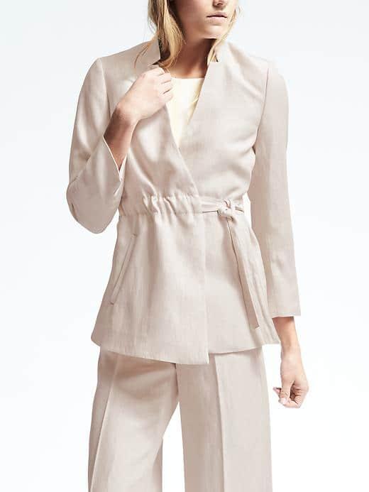 Banana Republic Heritage Wrap Belted Jacket - Light Beige