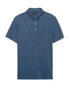 Banana Republic Mens Slim Luxury-touch Stripe Polo Shirt Bright Blue Size M