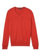 Banana Republic Mens Silk Cotton Cashmere V-neck Sweater Sazerac Red Size S