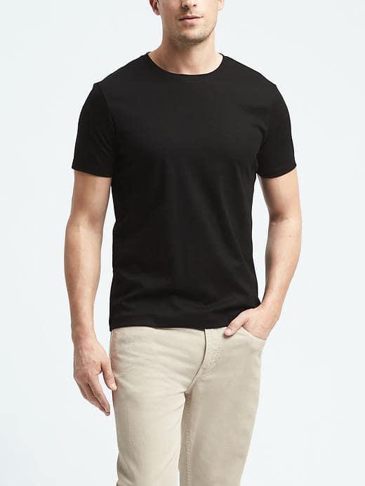Banana Republic Mens Luxe Touch Crew Tee - Black