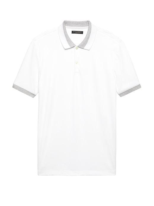 Banana Republic Mens Luxury Touch Contrast Collar Polo Shirt White Size M
