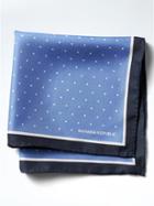 Banana Republic Polka Dot Silk Pocket Square - Slalom Blue