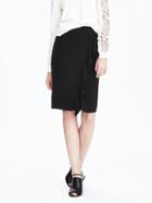 Banana Republic Womens Asymmetrical Ruffle Pencil Skirt Size 0 Petite - Black