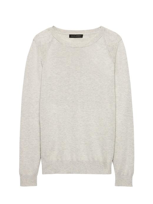 Banana Republic Womens Silk-cotton Crew-neck Sweater Heather Gray Size M