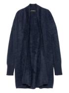 Banana Republic Womens Brushed Cashmere Long Open Cardigan Sweater Navy Blue Size Xs