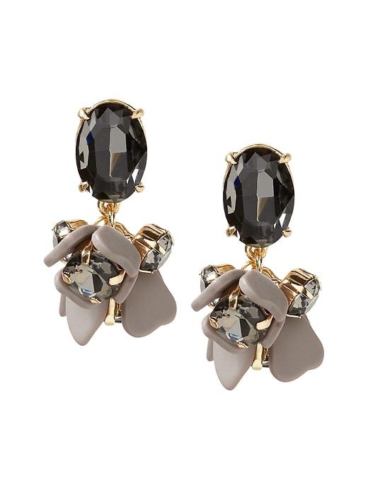 Banana Republic Womens Matte Floral Drop Earring Artisan Gray Size One Size
