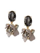 Banana Republic Womens Matte Floral Drop Earring Artisan Gray Size One Size