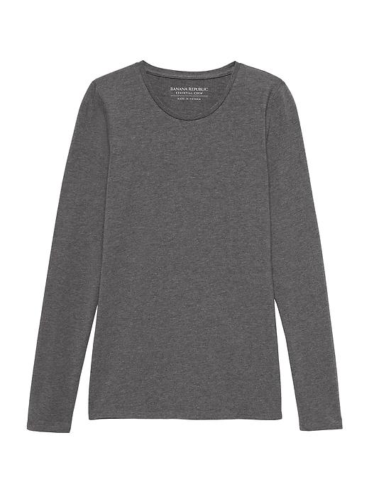 Banana Republic Womens Stretch Cotton-modal Fitted Crew-neck T-shirt Dark Charcoal Size Xxl