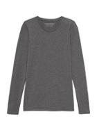 Banana Republic Womens Stretch Cotton-modal Fitted Crew-neck T-shirt Dark Charcoal Size Xxl