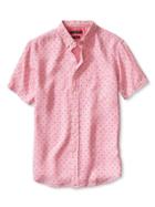 Banana Republic Mens Camden Fit Geo Linen Short Sleeve Shirt Size L Tall - Peach Flower