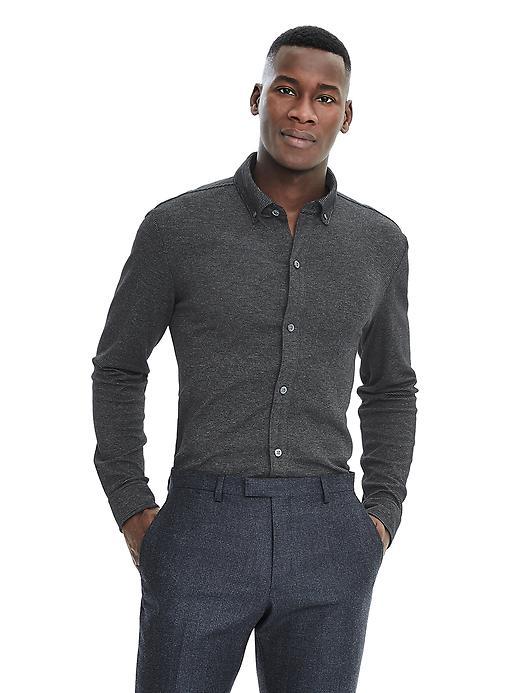 Banana Republic Long Sleeve Stripe Shirt - Black