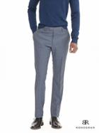 Banana Republic Mens Monogram Blue Plaid Wool Suit Trouser Size 34w 36l Tall - Medium Blue