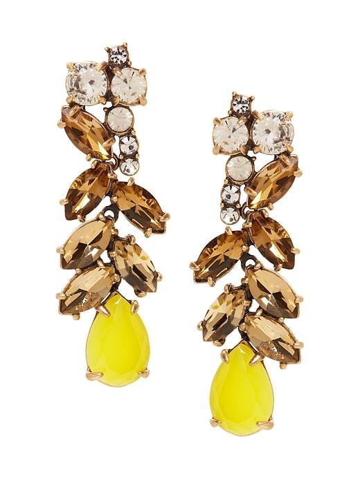 Banana Republic Womens Citrus Stone Linear Earring Gold Size One Size