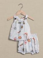 Baby Linen Top & Bubble Shorts Set