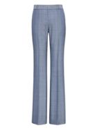 Banana Republic Womens Petite Logan Trouser-fit Windowpane Tweed Pant Blue Size 00