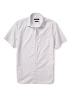 Banana Republic Mens Camden Fit Custom Wash Short Sleeve Shirt - Light Blue