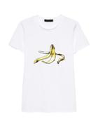 Banana Republic Womens Supima Cotton Banana Graphic T-shirt White Size Xxl