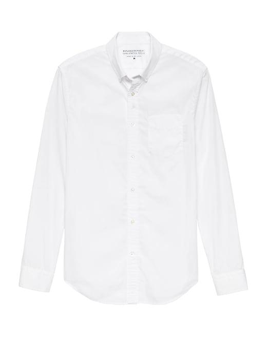 Banana Republic Mens Grant Slim-fit Luxe Poplin Shirt White Size M