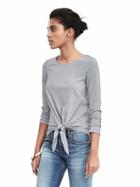 Banana Republic Womens Tie Front Top - Grey