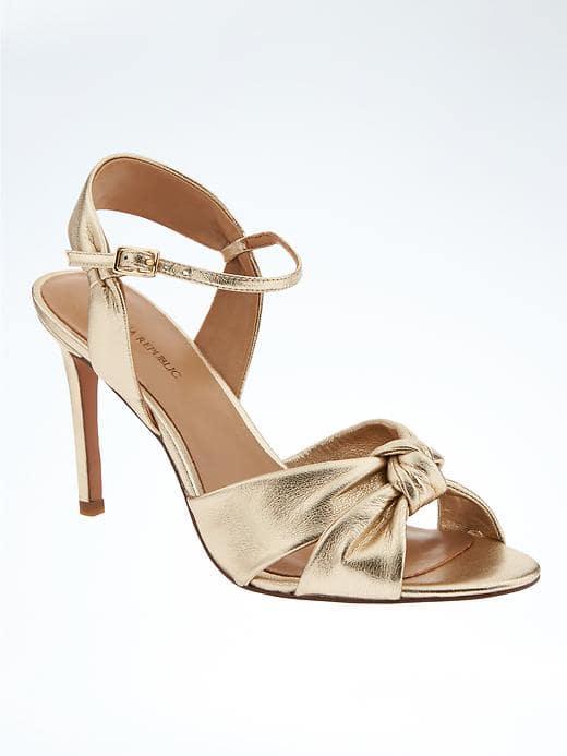 Banana Republic Knotted Heeled Sandal - Gold