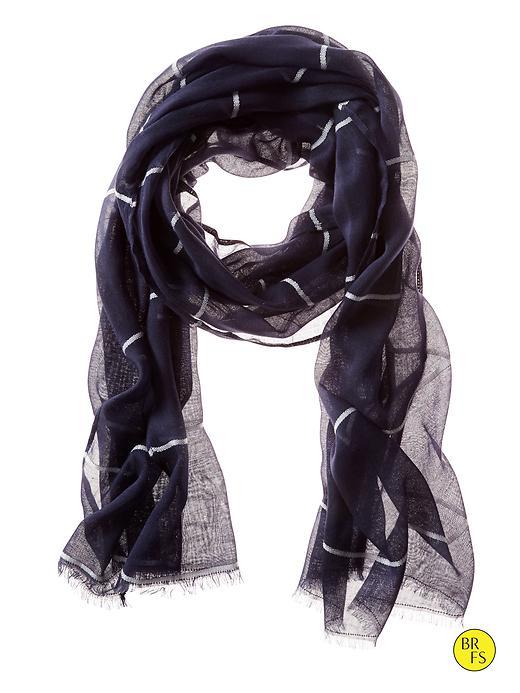 Banana Republic Factory Deep Purple Print Scarf Size One Size - Deep Purple