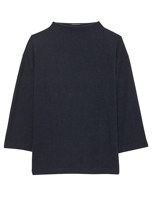 Banana Republic Womens Metallic Mock-neck Top Navy Blue & Copper Size Xxs